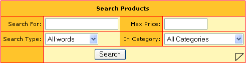 CSS search table