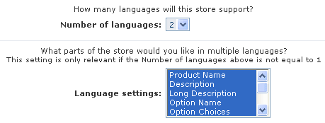 Multiple languages