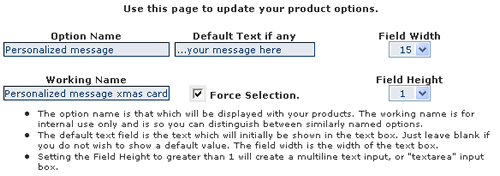 Text input option